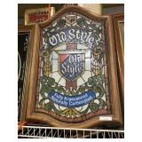 Old Style Stained Glass Lighted Sign