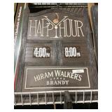 Happy Hour Hiram Walkers Brandy Plastic Sign