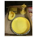 Set Of Czechoslovakia Yellow Black Decoration