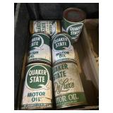 Quaker State Motor Oil Empty Metal Tins
