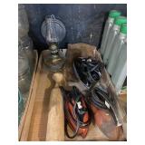 Vintage Irons And Glass Oil Lamp