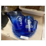 Cobalt Blue Shirley Temple Glass Bowl Set