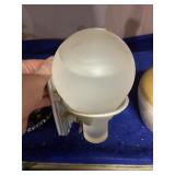 White Frosted Glass Fire Extinguisher With Stand