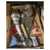 Vintage Kenchen Utensils And Metal Funnels