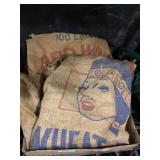 2 burlap red wing and wheat bran