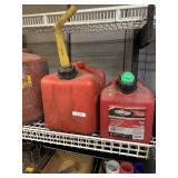 2 plastic gas containers