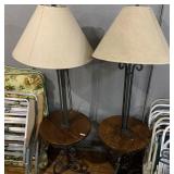 2 matching wrought iron lamps