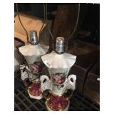 2 red flower glasses