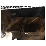 2 wooden boxes with co vers
