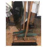 broom and lawn rake