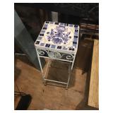 blue plant stand