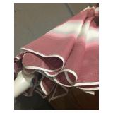 pink outdoor umbrella (just the top of the
