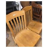 2 wooden chairs