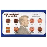 1982 Lincoln Cent - 7 Variety Set 1982 Lincoln Cent - 7 Variety Set