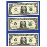 (5) 1995 $1 Consecutive Star Notes (5) 1995 $1 Consecutive Star Notes