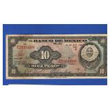 1940 Mexico 10 Pesos Note 1940 Mexico 10 Pesos Note