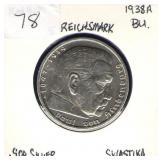 German 1938-A 5 Reichsmark German 1938-A 5 Reichsmark