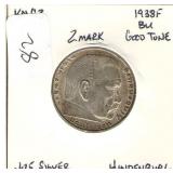 German 1938-F 2 Reichsmark German 1938-F 2 Reichsmark