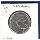 German 1936-A 5 Reichsmark German 1936-A 5 Reichsmark