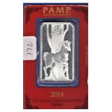2014 Pamp Suisse 1 oz. Silver Bar 2014 Pamp Suisse 1 oz. Silver Bar