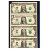1988 $1 Uncut Sheet 1988 $1 Uncut Sheet