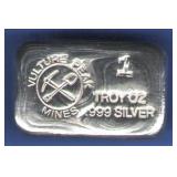 1 oz. Hand Poured Silver Bar 1 oz. Hand Poured Silver Bar