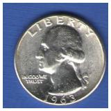 1963 BU Washington Quarter