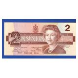 1986 $2 Canadian Note 1986 $2 Canadian Note