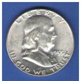 1955 BU Franlin Half 1955 BU Franlin Half