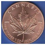 1 oz. Cannabis Copper Round