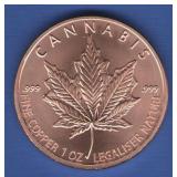 2018 1 oz. Cannabis Copper Round 2018 1 oz. Cannabis Copper Round