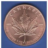 2018 1 oz. Cannabis Copper Round