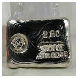 2.8 oz. Hand Poured Silver Bar 2.8 oz. Hand Poured Silver Bar