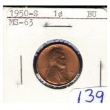 1950-S Lincoln Cent