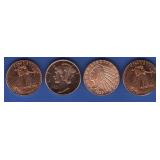 (4) 1/4 oz. Copper Rounds (4) 1/4 oz. Copper Rounds