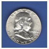 1955 BU Franklin Half 1955 BU Franklin Half