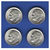 (4) 1958-D Roosevelt Dimes (4) 1958-D Roosevelt Dimes