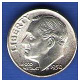 1950 BU Roosevelt Dime