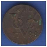 1788 Netherlands Indies VOC Duit Zeeland 1788 Netherlands Indies VOC Duit Zeeland