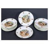 Set Of Fourteen Rooster Plates By Schwarzburg