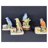 Four Porcelain Bird Figurines