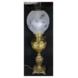 Antique Bradley & Hubbard Brass Base Parlor Lamp