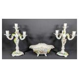 Trio Of Vintage Dresden Pieces