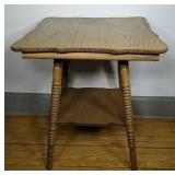 Antique Tiger Oak Lamp Table