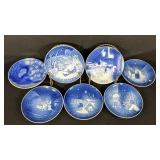 Seven Copenhagen Porcelain Plates