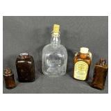 Five Vintage Whiskey & Snuff Bottles