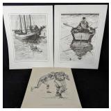1959 Shell Oil Co Litho & Two Palenske Prints