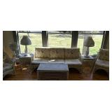 Nine Piece Vintage Wicker Patio Set