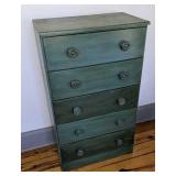 Green Five Drawer Chest