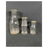 Quart, Pint & Half Pint Milk Bottles
